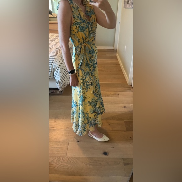 London Times floral dress, yellow and blue, size 4, beautiful! - Picture 2 of 9